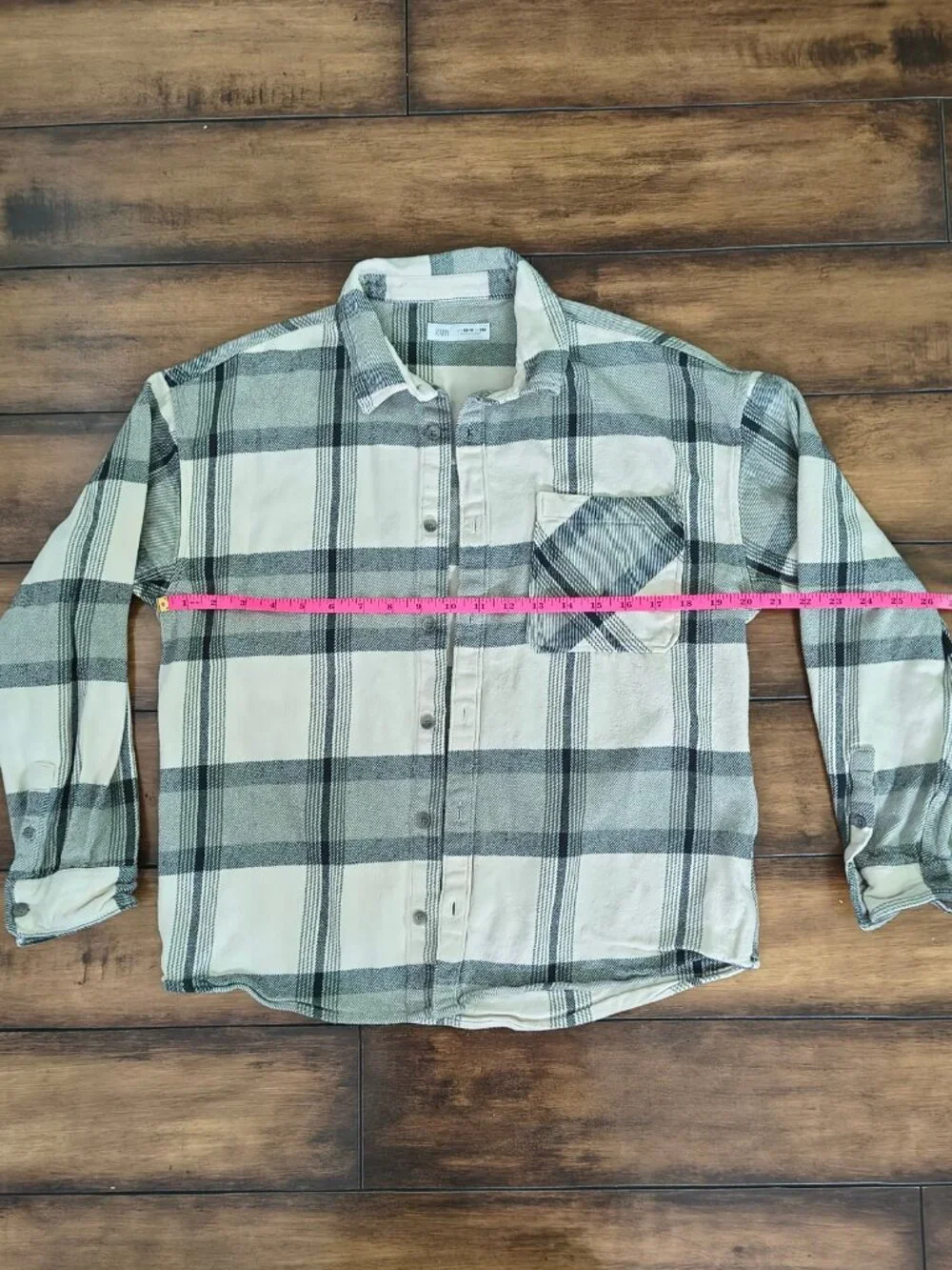 Zara Boys Plaid Flannel Button-Up Shirt Size 13-14 (164)